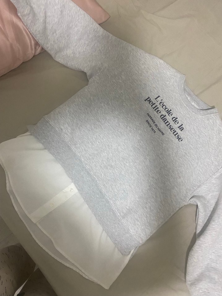 Zara Gri Kadın Sweatshirt Baskılı - Görsel 4