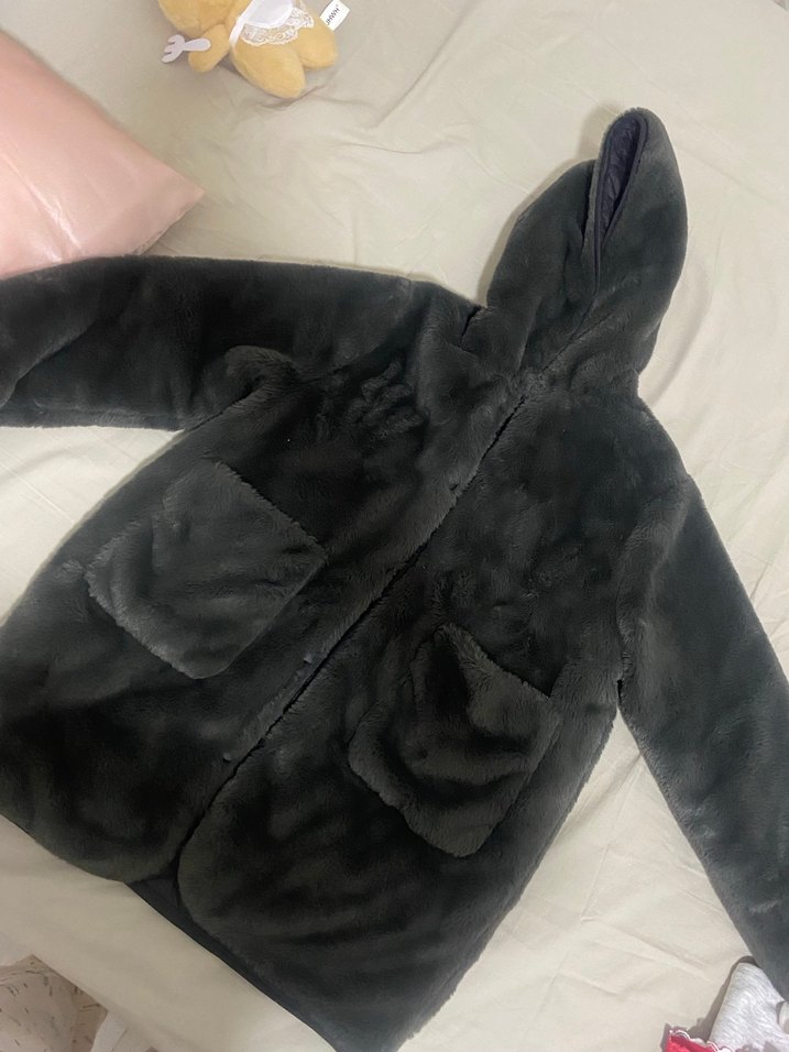 Gri Çift Taraflı Kapüşonlu Mont - Görsel 5