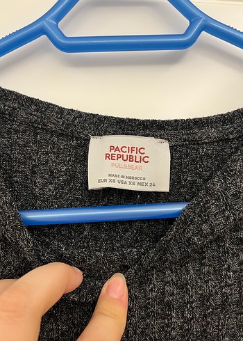 Pull and Bear Gri Örgü Kadın Kazak Uzun Kollu