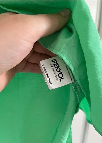 Yeşil Keten Salaş Kısa Kollu Gömlek - Görsel 5