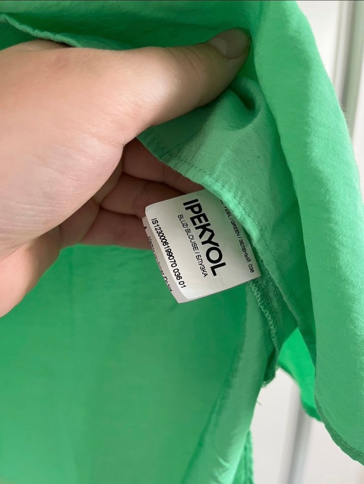 Yeşil Keten Salaş Kısa Kollu Gömlek - Görsel 5