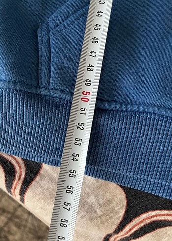 s Beden Mavi Kapüşonlu Kadın Sweatshirt