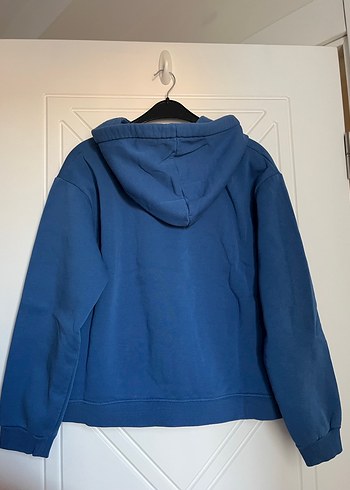 s Beden mavi Renk Mavi Kapüşonlu Kadın Sweatshirt