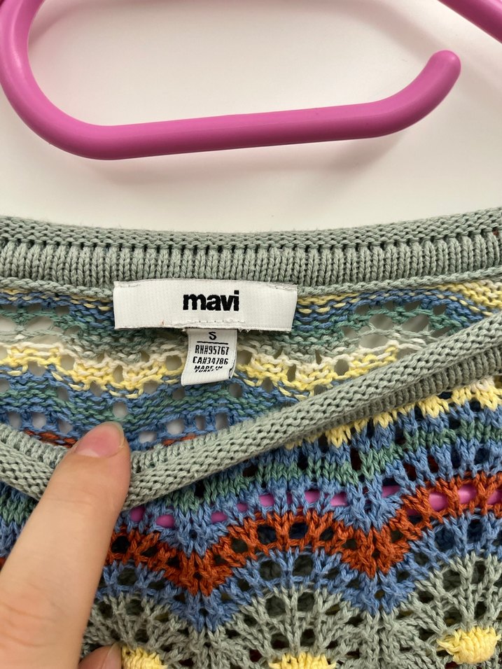 Bohem Çok Renkli Örgü Kadın Kazak - Görsel 3