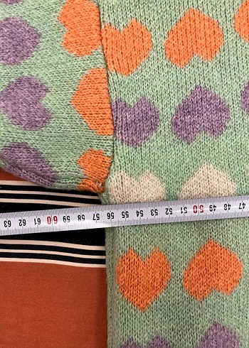 Bohem Renkli Kalp Desenli Kadın Triko Kazak - Görsel 4