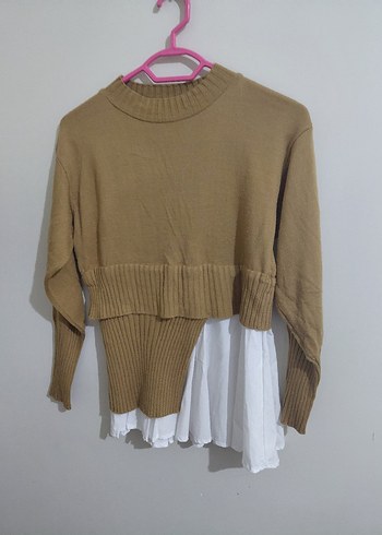 Bej Triko Midi Kadın Kazak - Görsel 2