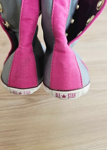 Pembe Detaylı Gri Converse Kadın Spor Ayakkabı - Görsel 7