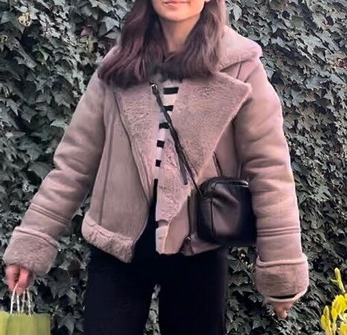 stradivarius biker mont - Görsel 6