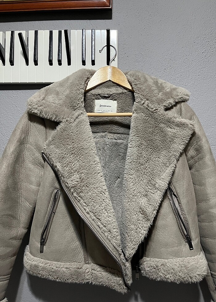 stradivarius biker mont - Görsel 3