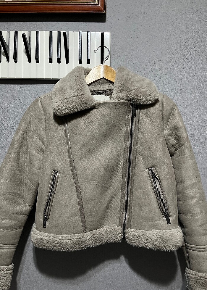 stradivarius biker mont - Görsel 4