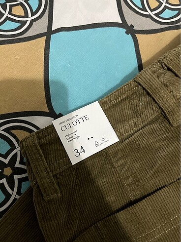 mango fitilli kadife pantolon - Görsel 5