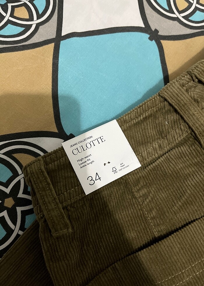 mango fitilli kadife pantolon - Görsel 5