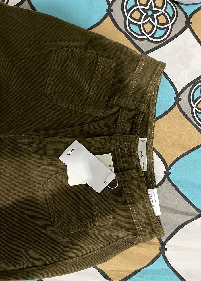 mango fitilli kadife pantolon - Görsel 4