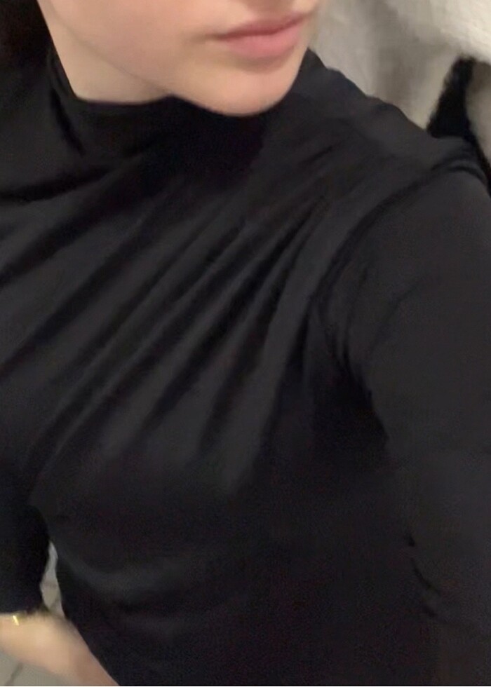 siyah drapeli mini elbise - Görsel 3