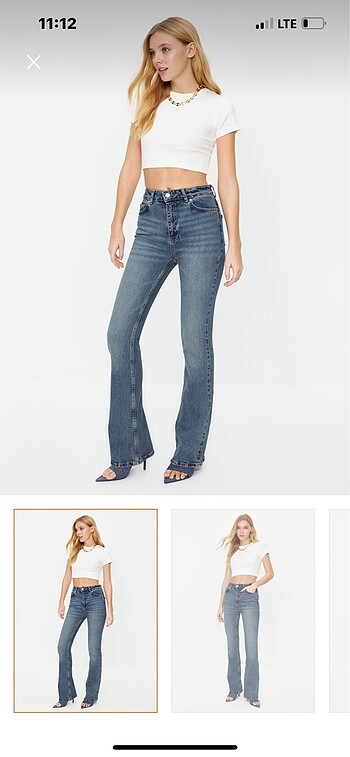 yüksek bel flare jean