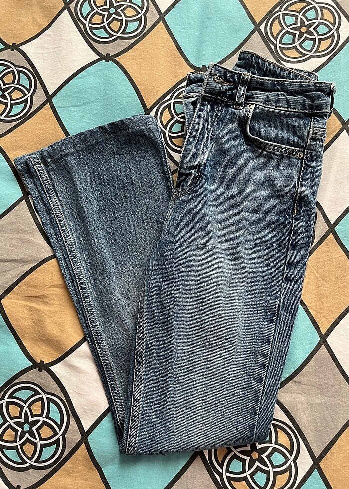 yüksek bel flare jean - Görsel 5