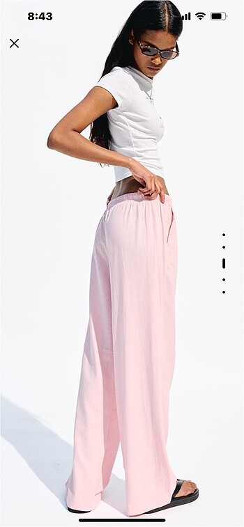 Bershka bershka pembe keten pantolon