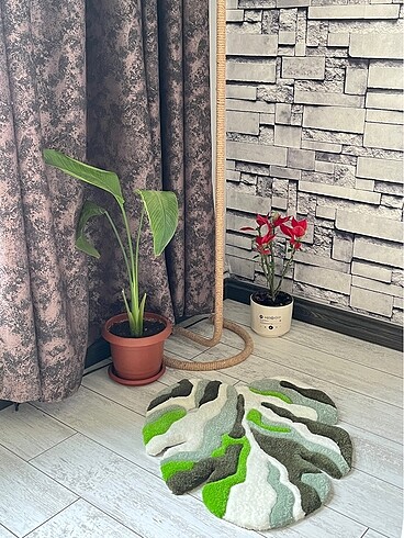 Devetabanı (monstera) tufting halı 60 cm