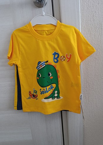 Sarı Erkek Çocuk Baskılı Tişört