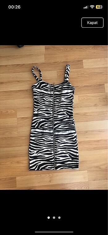 Zebra desen mini elbise