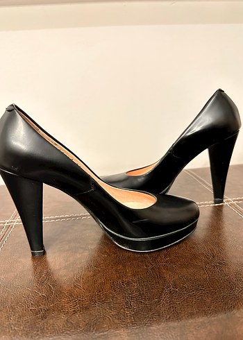 GEORGE HOGG Siyah Platform Topuklu Klasik Stiletto - Görsel 4