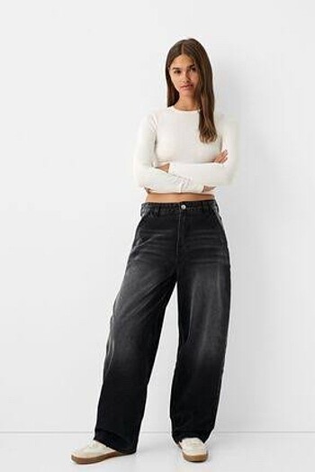xs Beden gri Renk Bershka Skater Jean