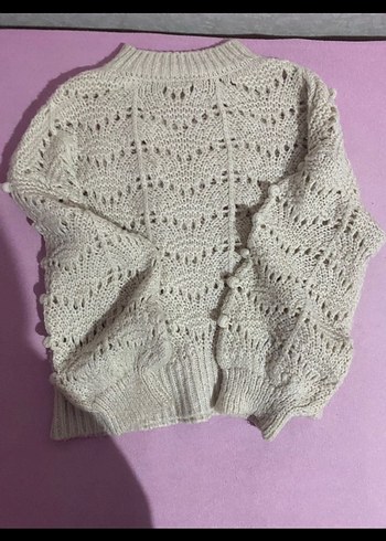 Bohem Tarz Gri Örgü Kadın Kazak - Görsel 3