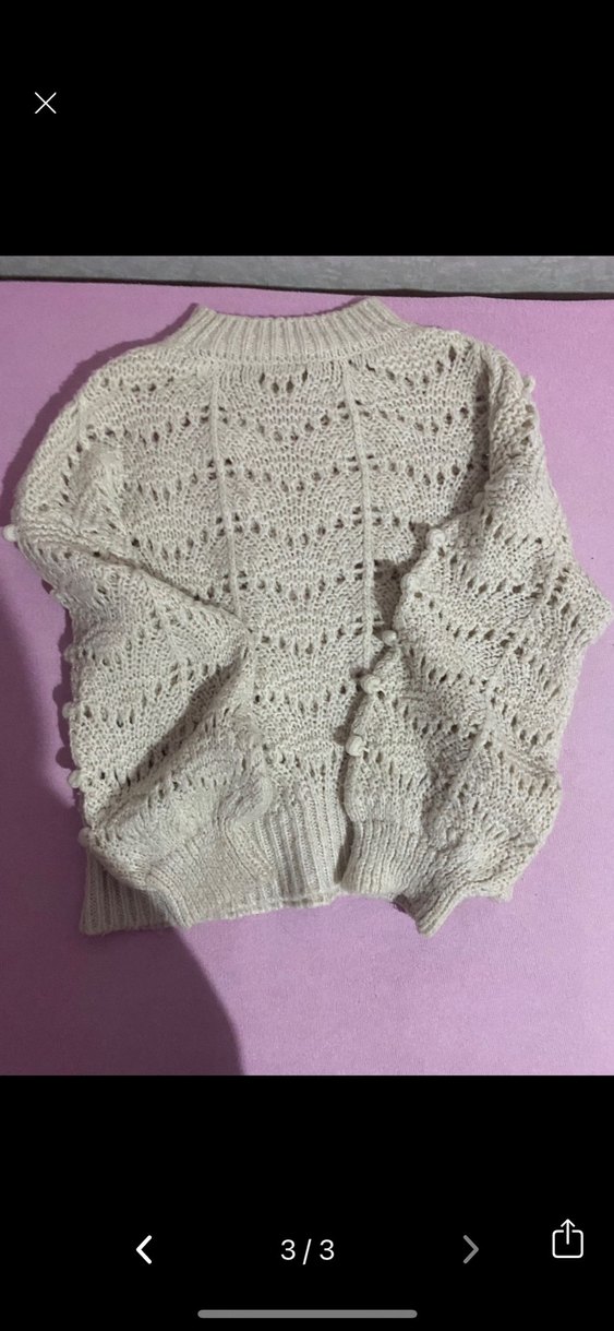 Bohem Tarz Gri Örgü Kadın Kazak - Görsel 3