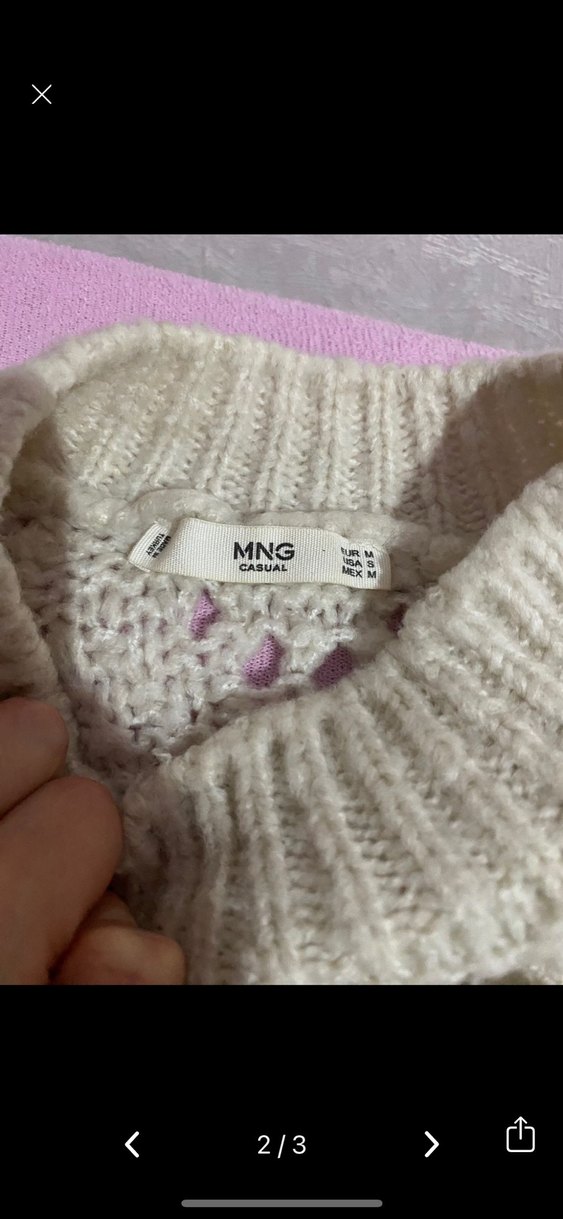 Bohem Tarz Gri Örgü Kadın Kazak - Görsel 2