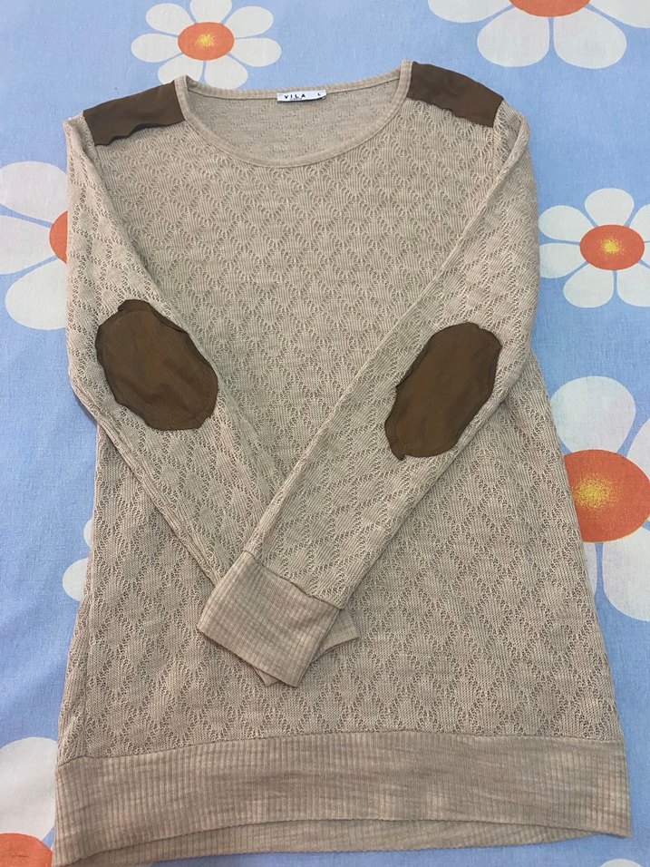 Bej Örgü Kadın Uzun Kollu Sweatshirt - Görsel 2