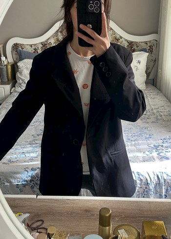 Zara Sikligin Simgesi Siyah Oversize Blazer Ceket