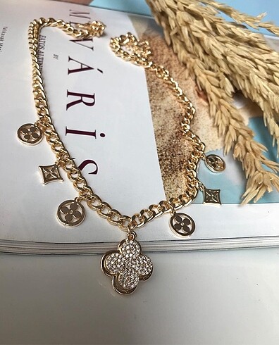 VAN CLEEF ÇELİK ZİRKON KOLYE