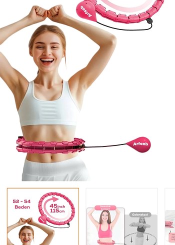Pembe Pilates Çemberi 45 inch, Baskılı