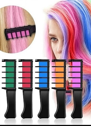 Saç Tebeşiri (Taraklı simli ve 6 renk) Hair color comb