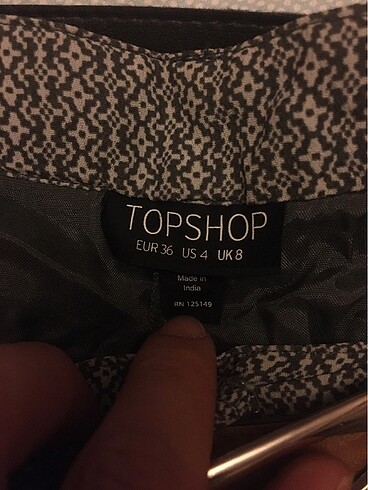 s Beden Topshop şort
