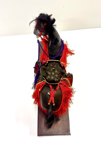 Japon Samuray Siyah At Figuru - Görsel 4