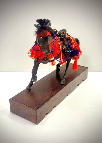 Japon Samuray Siyah At Figuru - Görsel 2