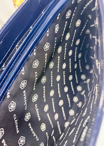 Clathas Parlak Lacivert Deri Kadın Çanta - Görsel 2