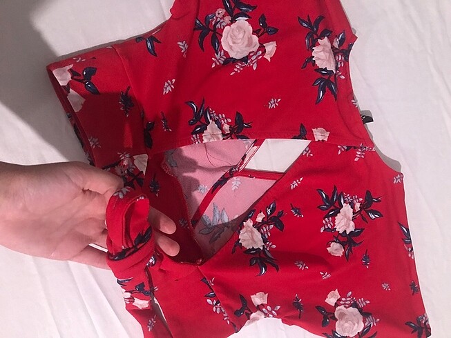 s Beden kırmızı Renk H&M sırtı açık bluz