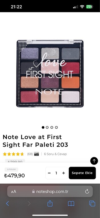  Beden Renk Note far paleti love at first sight 203 numara far paleti