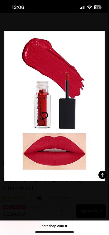 Note kırmızı ruj note mattever lip ink 14