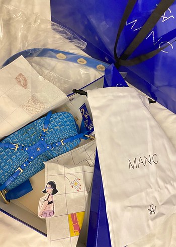 MANC Mavi Deri Çanta