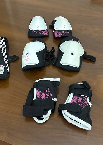 Decathlon Kızlar için Pembe Biker Koruyucu Set