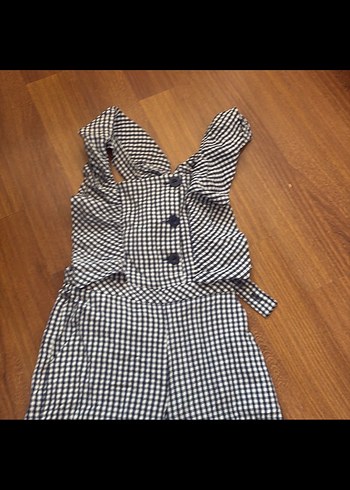 Zara Kız çocuk Ekoseli Uzun Tulum zara