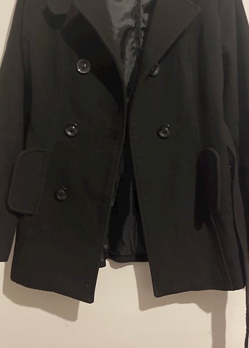 Siyah Çift Düğmeli Kaban - Görsel 2