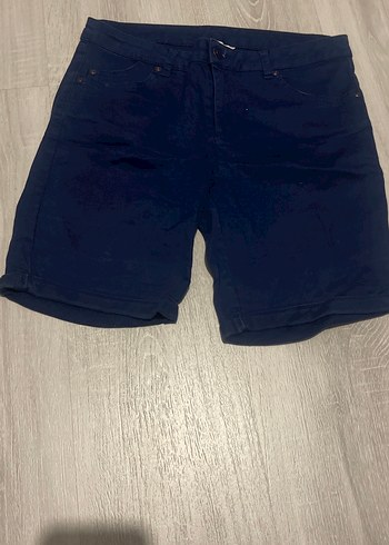 Kadın Koyu Mavi Mini Denim Şort - Görsel 2