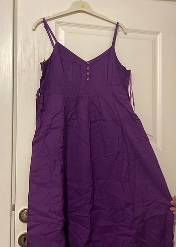 Mor Keten Uzun Bohem Elbise - Görsel 2