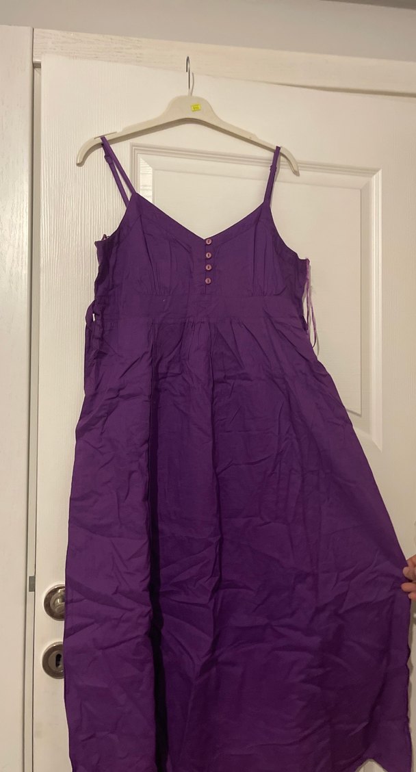 Mor Keten Uzun Bohem Elbise - Görsel 2