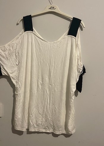 Gevşek Kesim Beyaz Askılı Keten Bluz - Görsel 2