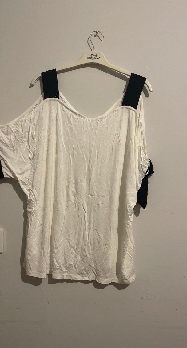 Gevşek Kesim Beyaz Askılı Keten Bluz - Görsel 2